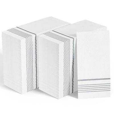 600 Pack Paper Dinner Napkins, Absorbent Paper Napkins, Premium Quality Guest Towels, 2-Ply Disposable Hand Towels for Kitchen, Events, Parties or Events (Silver) | Soft and Absorbent Premium Quality Elegant Decorative 2-Ply Disposable Hand Towels for Thanksgiving, Kitchen, Events, Parties