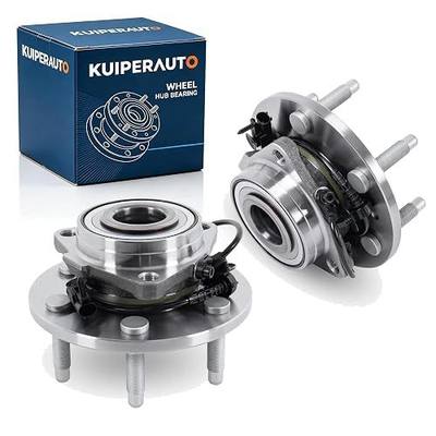 KUIPERAUTO 515096 (4WD Only) Pair Front Wheel Hub Bearing Assembly Compatible with 2007-2013 Chevy Silverado 1500/GMC Sierra 1500 Compatible with 2007-2014 Cadillac Escalade 6 Lugs W/ABS