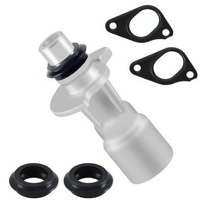 EVRBUL Upgrade Aluminum Engine Oil Cooler Inlet Connector, Water Pump-Oil Cooler Pipe Tube (with Two Water Pump Gaskets) Compatible with Land Rover Sport LR4 Range Rover Replace#: LR028136 LR030593