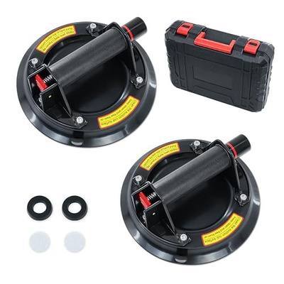 2 Pack 8" Glass Suction Cups to Lift Large Glass,Max Load 880lbs Heavy Duty Windows Suction Cups for Glass, Tile, Granite,Marble