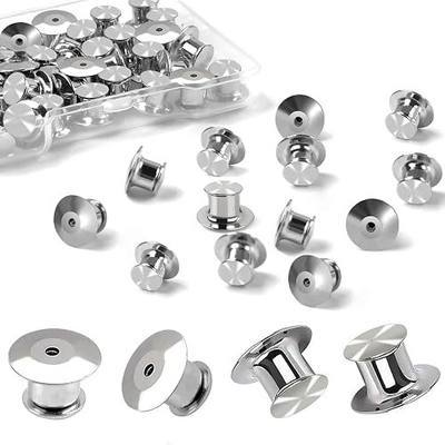 Pin Backs, 50PCS Metal Locking Pin Backs, Pin Back Locking Can Be Used for Badges, Lapel Pins, Enamelled Pins, Charms, Bags, Clothes, Denim Buttons, Badges and More