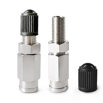 MILLISEC 2PCS 1/4 Inch Air Inflation Schrader Valve with Push to Connect for 1/4" OD Air Line Tubing for Air Suspension Spring Bags Fittings for Semi Truck Dot Approved