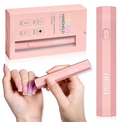 AILLSA Handheld UV Light for Gel Nails, Flash Cure Lamp (Pink) | Mini UV LED Nail Lamp, Cordless Rechargeable Portable Nail Dryer, Fast Curing Gel Light for Home DIY Salon Manicure
