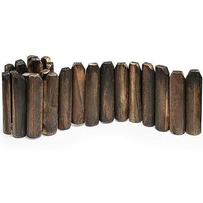 Wood Garden Edging, Half Round Natural Wooden Solid Log Fence Border Decorative for Flower Bed Barriers and Landscape Fencing (7.8" H x 47" L, 1 Pack)