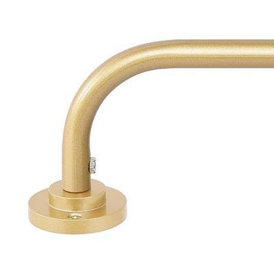 Curtain Rods for Windows 28 to 48 inch, 5/8 Inch Gold Curtain Rod, Adjustable Wrap Around Curtains Rod, Blackout Curtains Rods, Metal Room Darkening Curved Cafe Small Drapery Pole, Gold