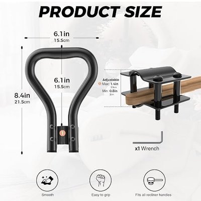 Recliner Handle Extender, Recliner Lever Extender, Lazy Boy Chair Handle Extender Replacement, Recliner Chair Arm Extension for Elderly Operate Recliner Chair Handle Lever&Lift Footrest Easier