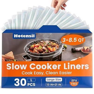 Slow Cooker Liners, Hotensil 13"x 21" 30 Count Cooking Bags Large Size Disposable Pot Liner, Fit 3QT to 8.5QT for Slow Cooker Cooking Trays, Multi-Purpose Durable Liners Plastic Bags, BPA Free
