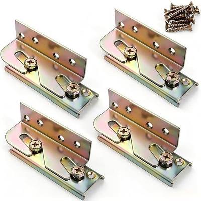 4 Sets Bed Rail Brackets,Heavy Duty Bed Frame Brackets Bed with Screws | Fittings Wooden Bed Frame Connectors