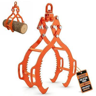 ovsor 32 Inch 4 Claw Log Tongs, Heavy Duty Timber Grapple Hook | 360° Rotating Claw, 2800 lb Capacity for Trucks, Tractors, Forklifts & ATVs