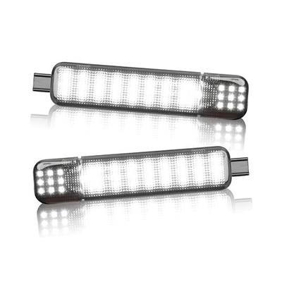 2PCS LED Interior Door Panel Courtesy Light for Chevy GMC Silverado/Sierra | 1500 2500 3500 C/K Yukon Tahoe Escalade Avalanche Hum-mer H2 Suburban, Smoking Lens White Warning Lights