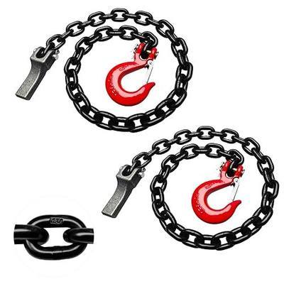 Grade 80 Trailer Safety Chains - 35 Inch Tow Chains with 5/16" Clevis Slip Hook and Chain Retainer, Trailer Chains 21,000 lbs Break Strength for Lifting,Towing and Transporting(2-Pack)
