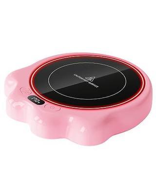 Gaiatop Mug Warmer, 50W Cute Cat Paw Cup Warmers, 3 Temp Settings, 2-10H Auto Shut Off, Coffee Accessories Keep Beverage Hot for Desk and Home, Heated Plate Stocking Stuffers for Tea Candle Pink