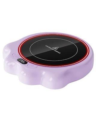 Gaiatop Mug Warmer, 50W Cute Cat Paw Cup Warmers, 3 Temp Settings, 2-10H Auto Shut Off, Coffee Accessories Keep Beverage Hot for Desk and Home, Heated Plate Stocking Stuffers for Tea Candle Purple