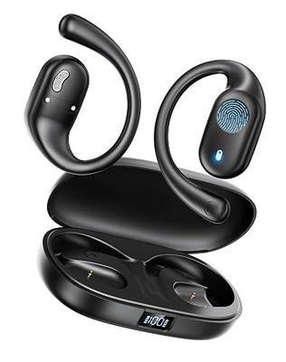 Eigsupia Open Ear Headphones, Bluetooth Headphones 5.3 Sports with Smart Digital Display, 36H Playtime, IP54 Waterproof, Wireless Earbuds Lightweight Design Fit Cycling, Running, Workout (Black)