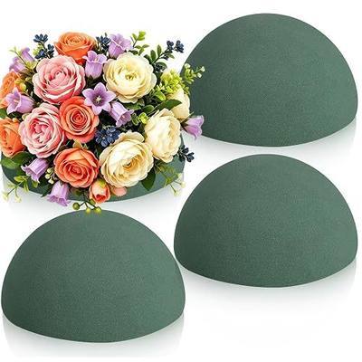 LOKIPA Floral Foam Round, 4 Pack Floral Dry Foam Half Ball Round Flower Foam for Artificial Plant Floral Arrangement and Wedding and Garden Decorations(7.48x3.74inch)