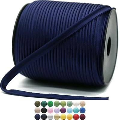 Luxury Satin Piping Trim - 10 Yards - 25+ Colors - Midnight Blue Satin Shiny Double Fold Piping Bias Tape Binding Lip Cord Welting Cord with Spool for Sewing Clothing Trimming Upholstery SP266410…