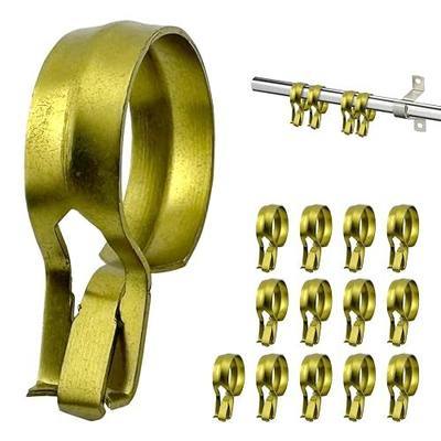 Amazing Drapery Hardware Cafe Rod Clip Rings 3/4 Inch Diameter, Durable Metal, 14 Pack, Brass - Fits 7/16" and 5/8" Diameter Rods
