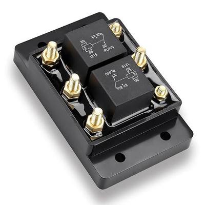 12V 80A Waterproof Forward and Reverse Relay Module with 6 Brass Terminals Circuit Protector for Tarp Winch Motor Snow Plow Lift Replacement OEM 5541100 ATP0110 Polarity Relay Module