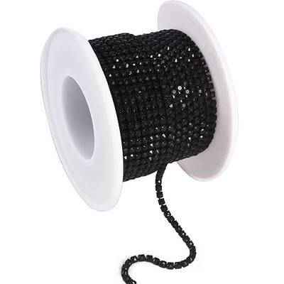 10 Yards Crystal Rhinestone Trim Ribbon Close Chain for Sewing Bedazzling SS8 Jewels for Crafting Applique Christmas Tree WeddingDIY Decoration Case 0.09inches 2.5mm Jet Black Diamonds