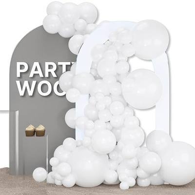 PartyWoo White Balloons 155pcs Different Sizes Pack of 18 12 10 5 Inch Matte White Latex Balloon Arch Kit Garland for Wedding Bridal Graduation Baby Shower Birthday Party Decorations White-Y13