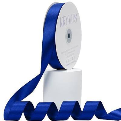 Royal Blue Satin Ribbon, Double Faced 7/8 Inch X 50 Yards Royal Blue Ribbon | Dark Blue Ribbon for Crafts, Gift Wrapping, Hair Bow Making, Sewing, Flower Bouquet, Wedding Party Decor, Wreaths