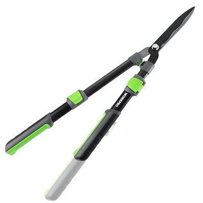 WORKPRO Extendable Hedge Shear, 25"-33" Manual Hedge Clipper/Bush Cutter | Gardening Shears with Steel Wavy Blade, Shock Absorbing Bumper, Ergonomic Handle for Pruning Borders & Shrubs