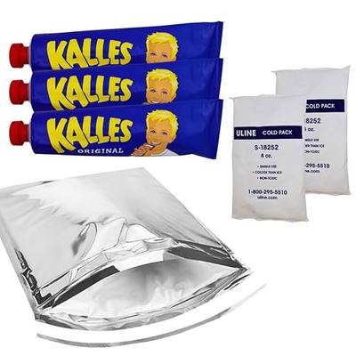 Kalles Original Swedish Creamed Cod Roe Caviar, 190 Gram Tube, 3 Pack, Shipped with Cold Packs in a Blue Desert Insulated Liner