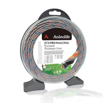 Anleolife .155" ZT3 Pro Heavy Duty Brush Trimmer Line, 148ft 1 lb Donut | Diamond Profile for Briars, Brambles, Rough Edging, Quick Refills, and Rated High-Capacity Heads; Cutter Helps Reload