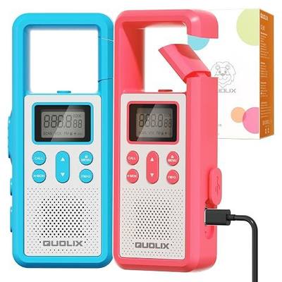 Rechargeable Walkie Talkies for Kids 2 Pack, 3 Miles Long Range 22 CH Two Way Radio with VOX & NOAA Weather Alert Flashlight, Birthday Gifts for 3-12 Year Old Boys Girls Outdoor Camping Hiking Toys