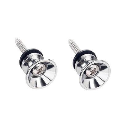Banworks Guitar Strap Buttons Metal End Pins with Mounting Screws for Acoustic/Electric Strat Tele Guitars Pack of 2 JT/BDK-01 Chrome