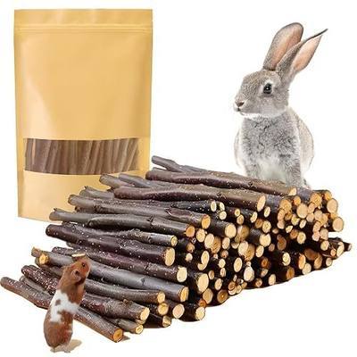 600g Organic Apple Sticks Small Animals Molar Wood Treats Toys for Chinchillas Guinea Pig Rabbits Hamster Gerbil Parrot Bunny Chew Stick Toys, 21.2 OZ