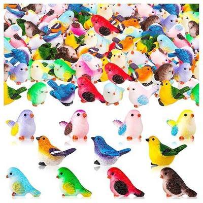 36PCS Miniature Cute Bird Decorative Figurines 11 Styles Mini Resin Birds | Micro Landscape Home Meetings Decoration, Cake Topper