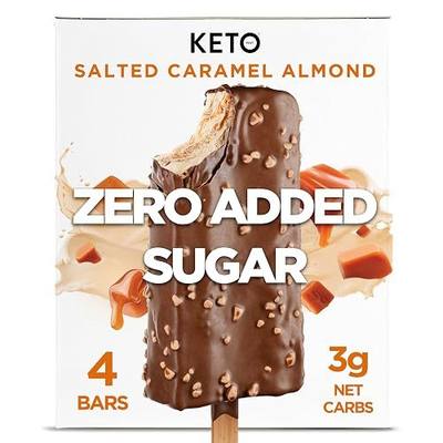 KETO PINT Zero Sugar Added Salted Caramel Almond Ice Cream Bars Keto, 11 FZ