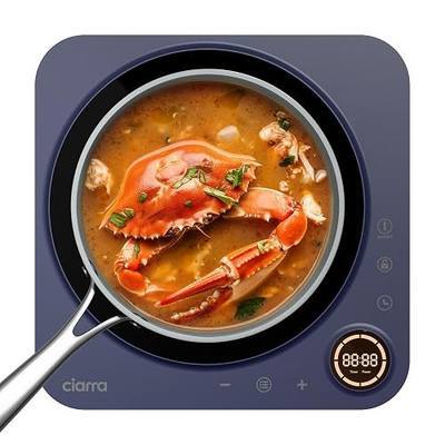 CIARRA CATIH1A-M Portable Induction Cooktop, Slim Single Electric Countertop Burner with Sensor Touch and Digital time, Blue