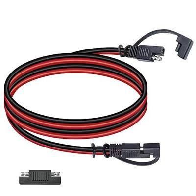 BFXM 16AWG 6FT Battery Charger Cable, SAE to SAE Terminal Quick Disconnect Harness, 2 Pin Connectors Extension Cables Cord for Car, Motorcycle, Solar Panel