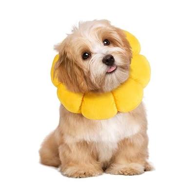 HOMBYS Soft Dog Cone for Dogs and Cats, Cute & Fluffy Flower Shape for Calming, Adjustable Dog Collar Alternative After Surgery, Protective Elizabethan Collar for Dogs Recovery & Stop Licking, S