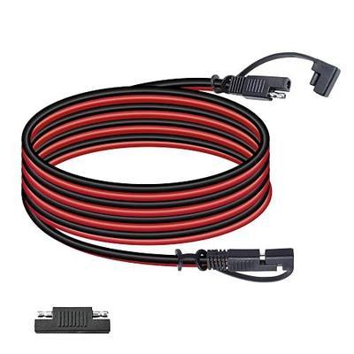 BFXM 16AWG 12FT Battery Charger Cable, SAE to SAE Terminal Quick Disconnect Harness, 2 Pin Connectors Extension Cables Cord for Car, Motorcycle, Solar Panel