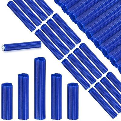 Lineshading 200 Pcs 5/16" Hole Screw Expanding Plastic Screw Anchors Blue Plastic Anchors Drywall Wall Expansion Pipe Bolt Expansion Tube for Hollow Walls Concrete Tile Cement Other Surface (2'')