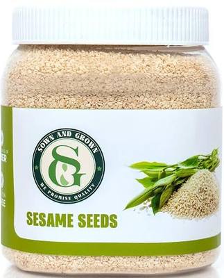 Sown and Grown White Sesame seeds- 1.25lb | Whole White Sesame Seeds Perfect for Noodle Dishes, Sushi, Stir-Fries and Coating for Meat and Fish