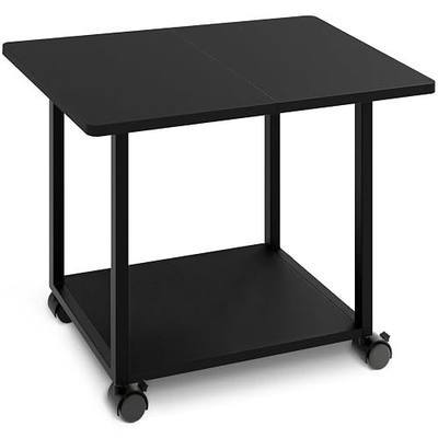 MARTY 22"x15.75" Large Under Desk Printer Stand with Storage Shelf 2-Tier Rolling Printer Cart with Wheels Printer Table for Home Office Heavy Duty Storage Rack for Scanner Fax Machine, Black