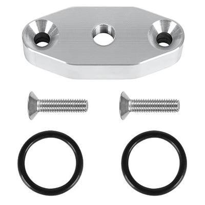 Upgrade 3/5"-Thick LS Billet Oil Port Adapter Oil Cooler Cover 1/8" NPT Turbo Oil Feed Line Auxiliary for LS1 LSX LS3 LQ4 LQ9 LR4 LS6 L33 LS2 LH6 L92 L76 L98 L9H L20 L94 LZ1 L99 Aluminum Alloy
