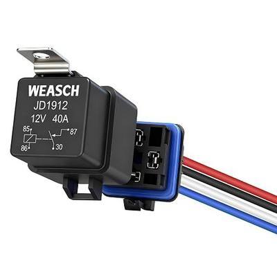 Waterproof Relay Kit, 12V 40A, 4 Pin SPST, Heavy Duty 14 AWG Tinned Copper Wires Automotive Relay and Harness Set for Automotive Car Marine Boat
