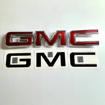 Generic Compatible with 2007-2024 GMC SIERRA only!! Pre-cut (domed) 3M emblem overlays: Gloss Black (2014-2018 REAR)