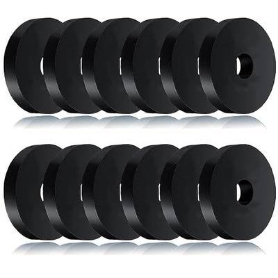 12 PCS Black Thick Rubber Washers 1 1/2 Inch OD x 3/8 Inch ID x 1/4 Inch Thickness Vibration Dampening Washer Anti-Noise Washers Anti Vibration Pads Rubber Pads