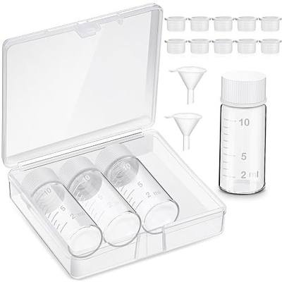 Baderke 4 Pcs Liquid Medicine Travel Container Scale Glass Liquid Containers Small Single Dose Medicine Bottles Dispenser and Leak-proof Plug Travel Essentials Accessories(Clear,10ml)