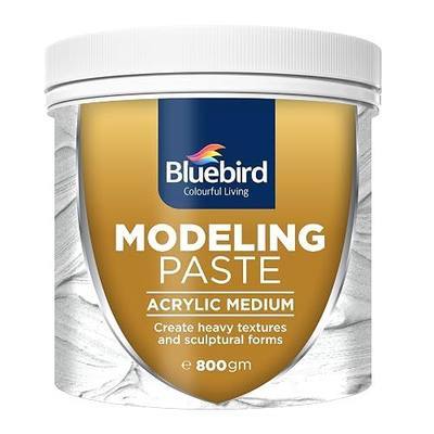 Bluebird Thick Modeling Paste White 28.2 Oz / 800gm - High Density, Acrylic Medium for Texture, Thickness, and Dimension Additive