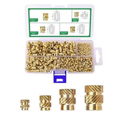 500 Pcs Threaded Inserts for Plastic M2*100 + M3*200 + M4*100 + M5*100, M3 Thread Inserts Screw Inserts Heat Set Insert Nut Inserts, Metric Knurled Nuts, Heat Inserts for 3D Printing