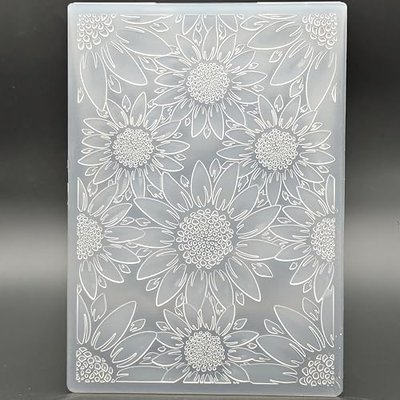 Plastic Embossing Folder (5 Inch x 7 Inch | Big Flowers Pattern) Paper Crafts Plastic Textured Impressions for Card Making Scrapbooking