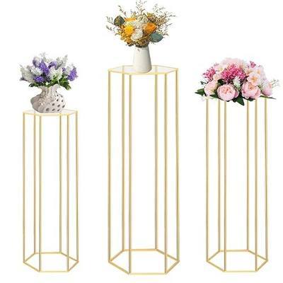 Bonastella Cylinder Stands for Party, 3PCS Hexagon Pedestal Stand, Cilindros Para Fiestas Cake Table Stand for Parties Cylinder Tables for Parties Hexagon Cylinder Stands for Party