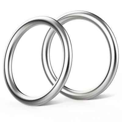 Hotop Metal O Ring Seamless 304 Stainless Steel Rings Welded Multi-Purpose Smooth Round Ring for Hanging Flower Basket Crafts(2 Pcs,3 Inches)